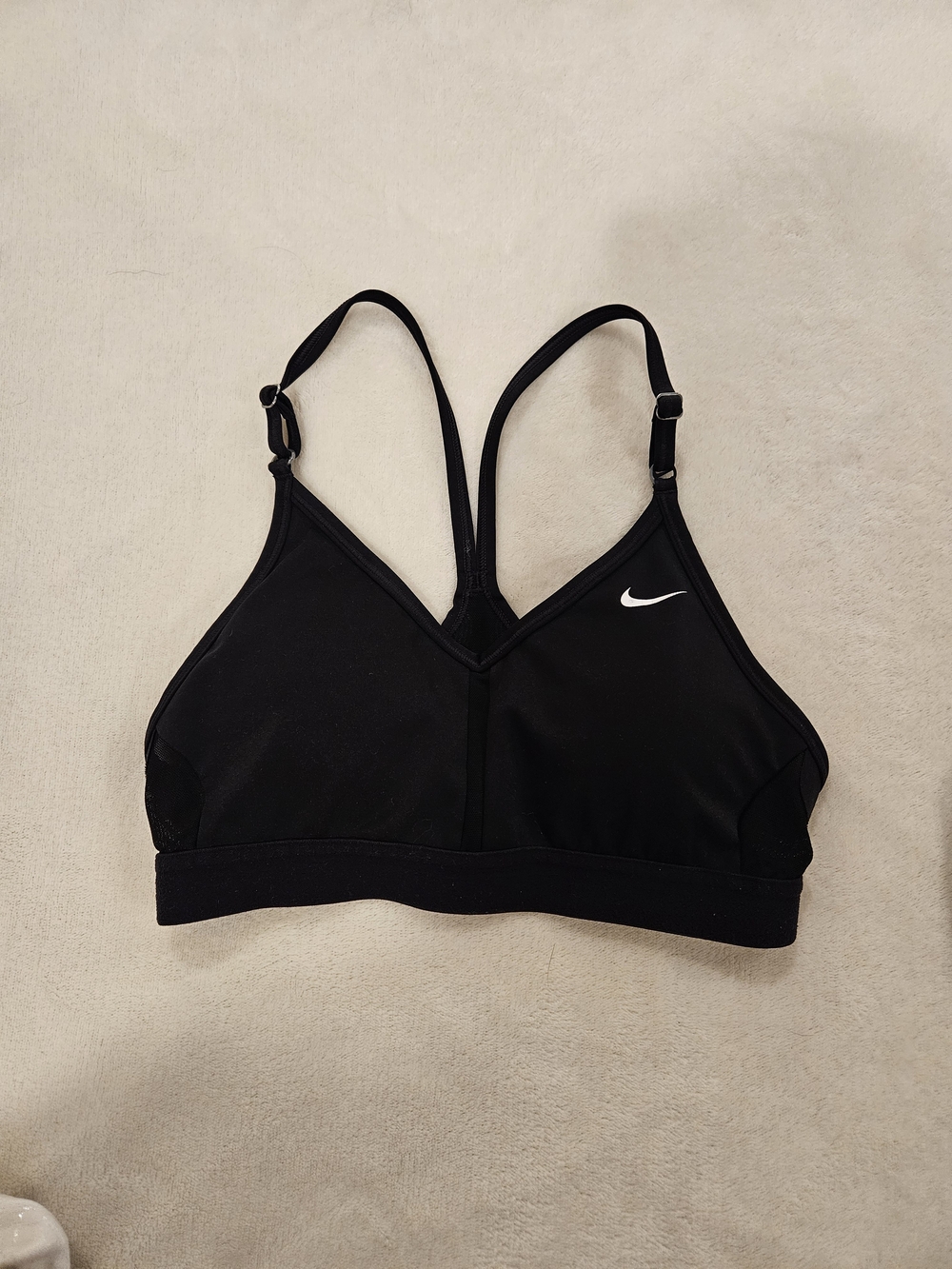 Nike Black V‑Neck Adjustable Strap Sports Bra